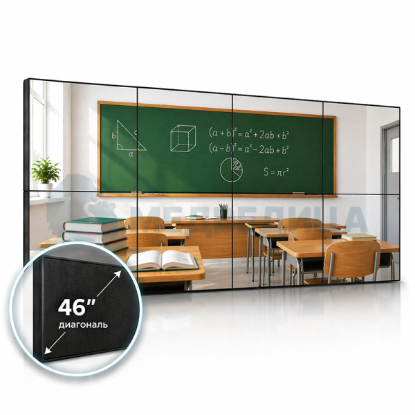 Видеостена 2х4/4х2, шов 1,8 мм 46"
